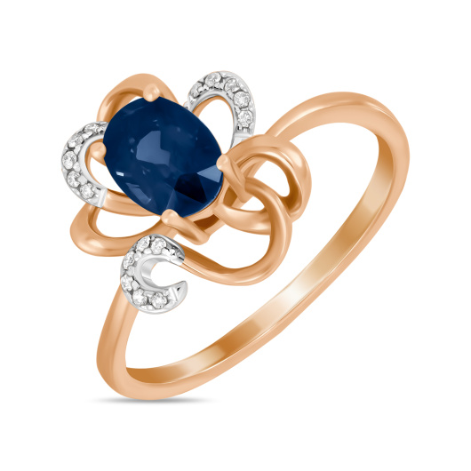 Кольцо с сапфиром и бриллиантами