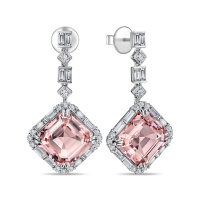 Серьги с бриллиантами и морганитами - фото 1 Серьги с бриллиантами и морганитами - фото 1