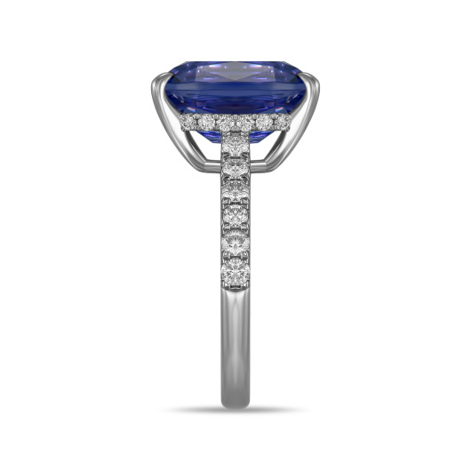 Кольцо с бриллиантами и танзанитом