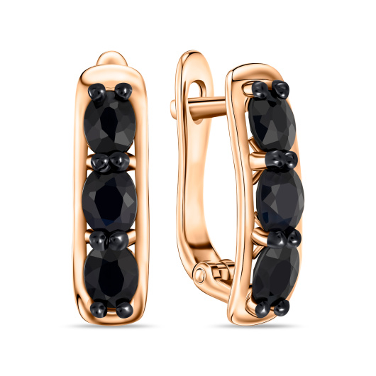 Серьги с цветными сапфирами