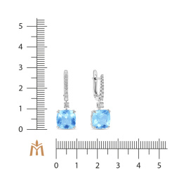 Серьги с аквамаринами и бриллиантами