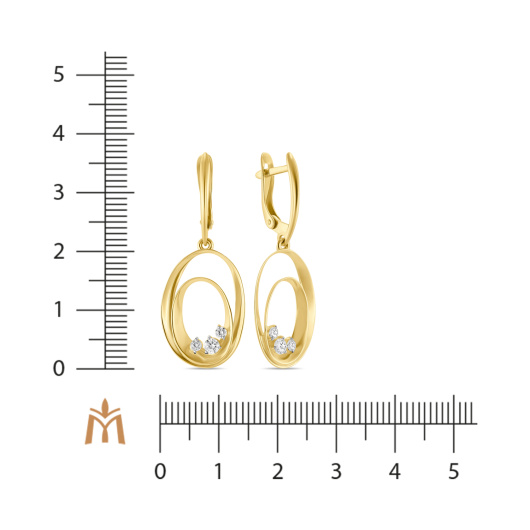 Серьги с фианитами