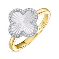 Кольцо с перламутром и бриллиантами - фото 1