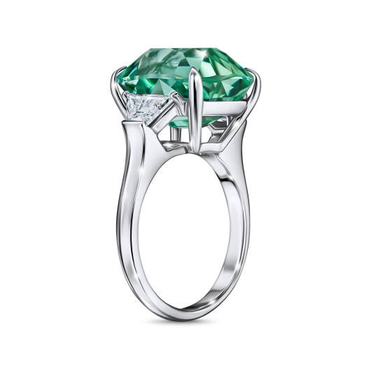 Кольцо с бриллиантами и турмалином