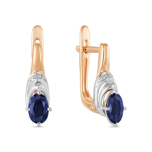 Серьги с сапфирами и бриллиантами