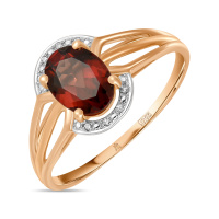 Кольцо с бриллиантами и гранатом - фото 1 Кольцо с бриллиантами и гранатом - фото 1