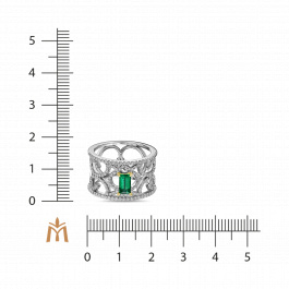Кольцо с бриллиантами и изумрудом
