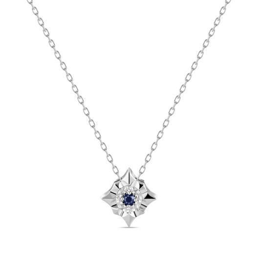 Колье с сапфиром и бриллиантом