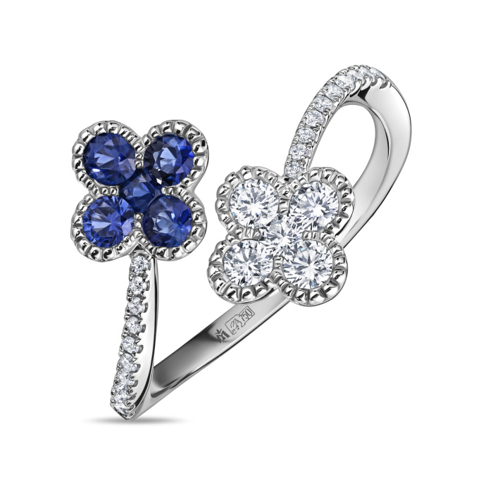 Кольцо с бриллиантами и сапфирами - фото 1 Кольцо с бриллиантами и сапфирами - фото 1