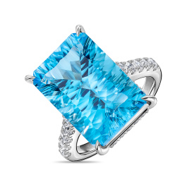 Кольцо с топазом и бриллиантом