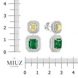 Серьги с изумрудами и бриллиантами