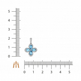 Подвеска с бриллиантами и лондон топазом