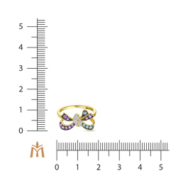 Кольцо с аметистами, топазом и бриллиантами