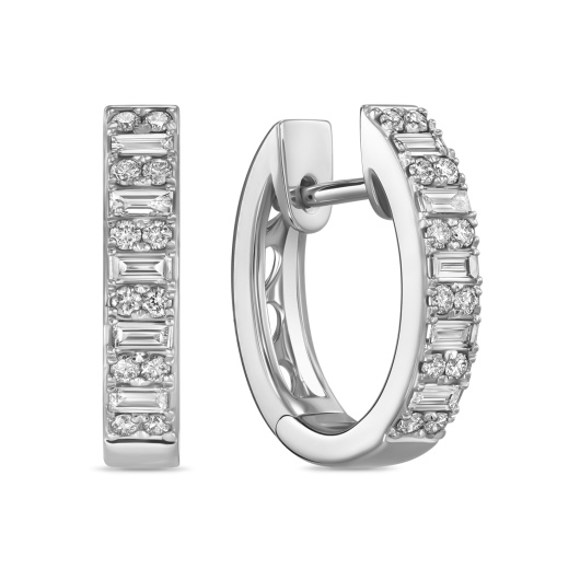 Серьги с бриллиантом и бриллиантами