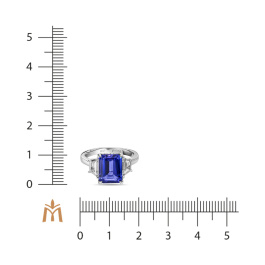 Кольцо с бриллиантом и танзанитом