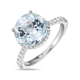 Кольцо с аквамарином и бриллиантами