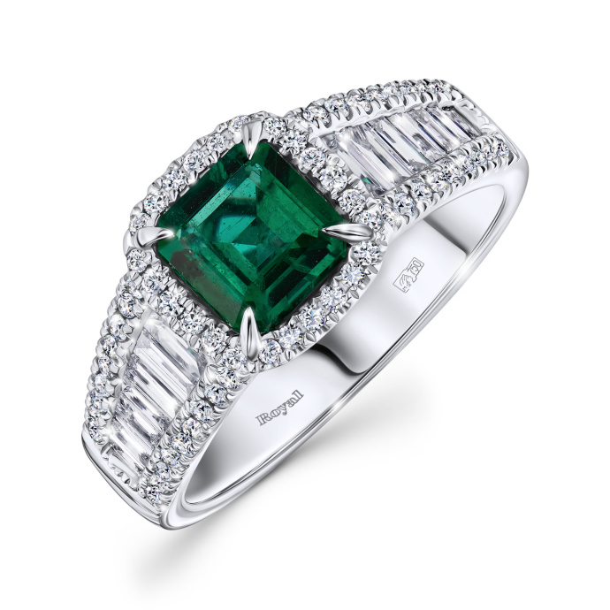 Кольцо с бриллиантами и изумрудом - фото 1 Кольцо с бриллиантами и изумрудом - фото 1