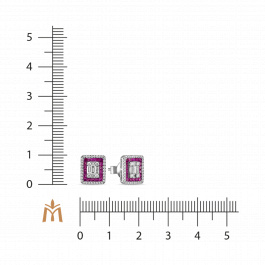 Серьги с бриллиантами и рубинами