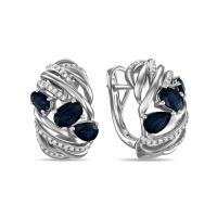 Серьги с бриллиантами и сапфирами - фото 1 Серьги с бриллиантами и сапфирами - фото 1