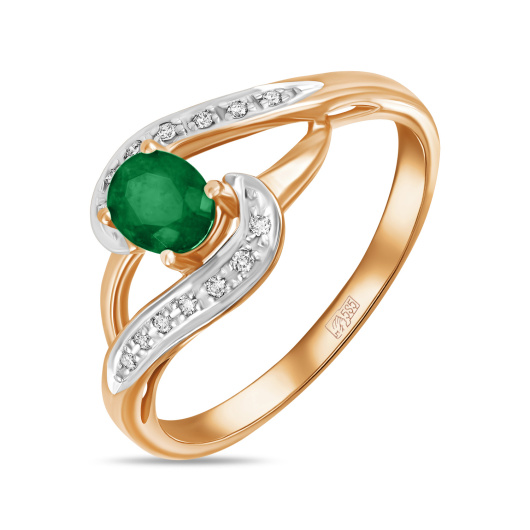 Кольцо с изумрудом и бриллиантами