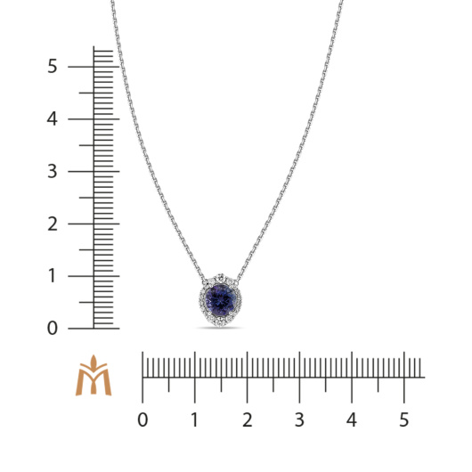 Колье с бриллиантами и танзанитом