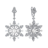 Серьги с бриллиантами и жемчугом - фото 1