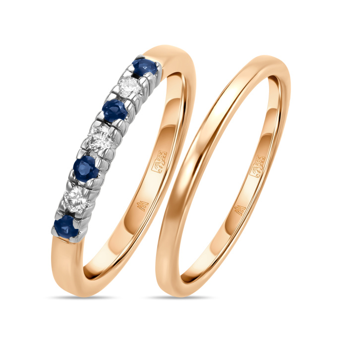 Кольцо с сапфирами и бриллиантами - фото 2 Кольцо с сапфирами и бриллиантами - фото 2