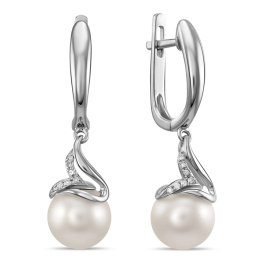 Серьги с бриллиантами и жемчугом