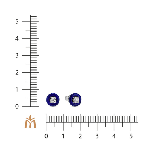 Серьги с керамикой и бриллиантами