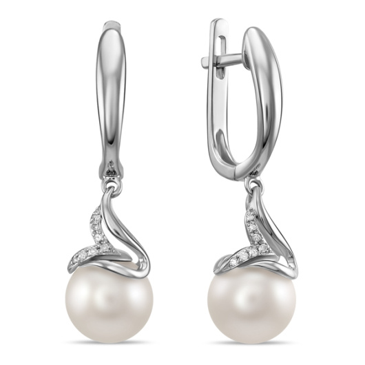 Серьги с бриллиантами и жемчугом