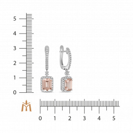 Серьги с бриллиантами и морганитами