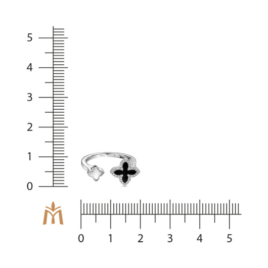 Кольцо с бриллиантами и эмалью