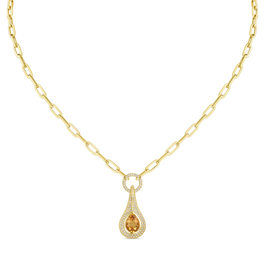 Колье с бриллиантами и цитрином