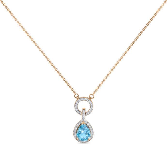 Колье с бриллиантами и топазом - фото 1 Колье с бриллиантами и топазом - фото 1