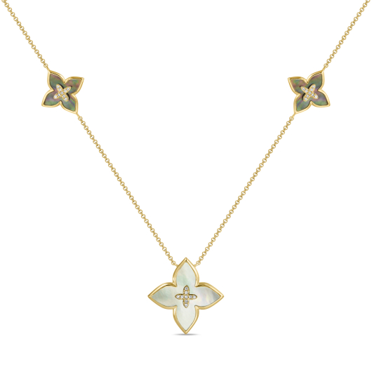 Колье с бриллиантами и перламутром