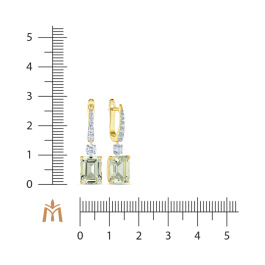 Серьги с фианитами и аметистами