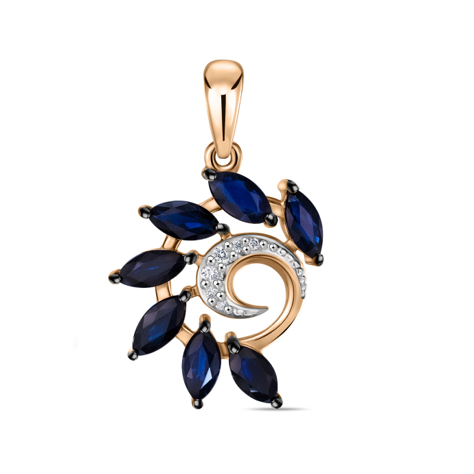 Подвеска с бриллиантами и сапфирами - фото 1 Подвеска с бриллиантами и сапфирами - фото 1