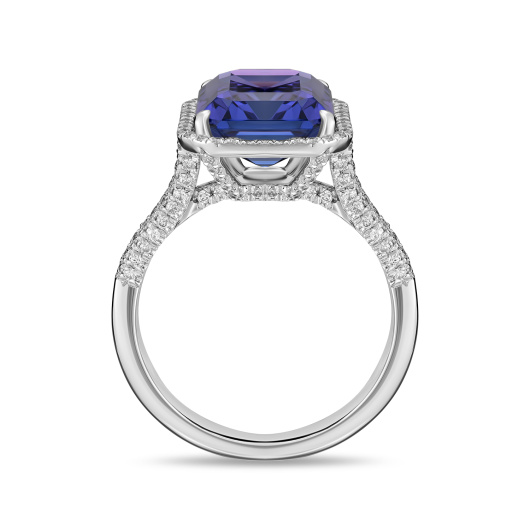 Кольцо с бриллиантами и танзанитом