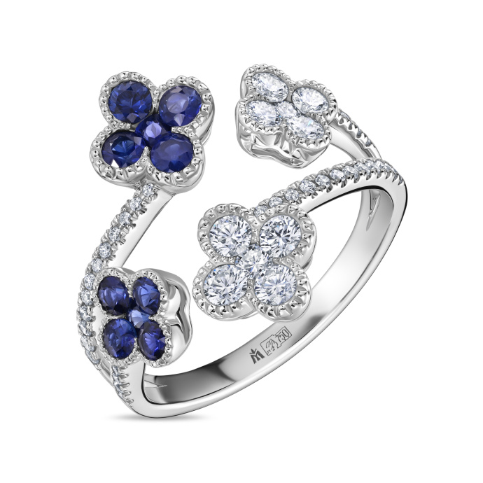 Кольцо с бриллиантами и сапфирами - фото 1 Кольцо с бриллиантами и сапфирами - фото 1