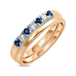 Кольцо с сапфирами и бриллиантами