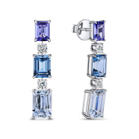 Серьги с аквамаринами, бриллиантами, лондон топазом и танзанитами - фото 1 Серьги с аквамаринами, бриллиантами, лондон топазом и танзанитами - фото 1