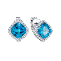 Серьги с бриллиантами и лондон топазами - фото 1 Серьги с бриллиантами и лондон топазами - фото 1