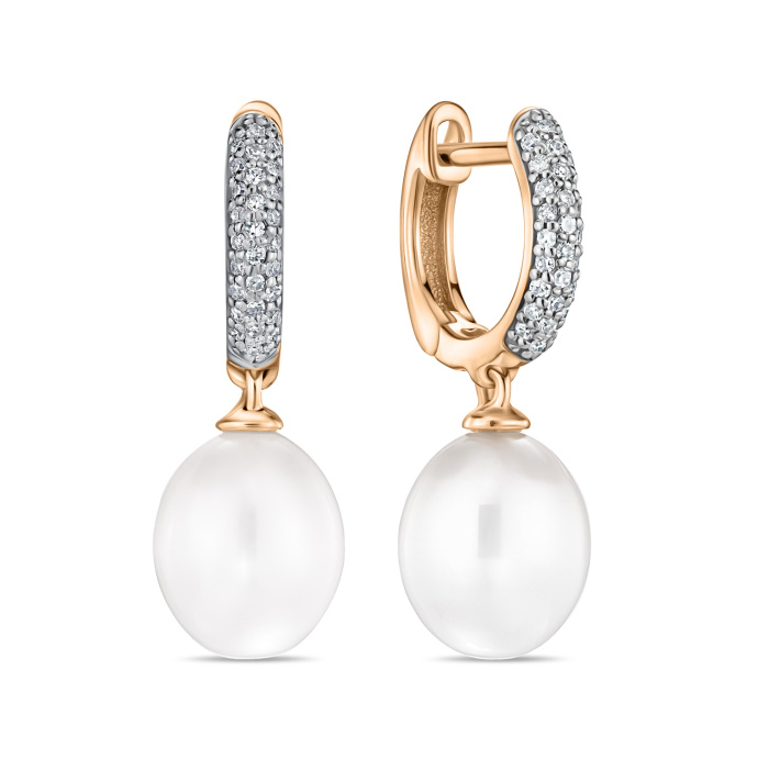 Серьги с бриллиантами и жемчугом - фото 1 Серьги с бриллиантами и жемчугом - фото 1