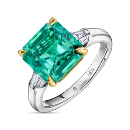 Кольцо с бриллиантом и изумрудом