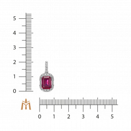 Подвеска с бриллиантами и облагороженным рубином