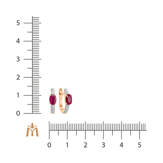 Серьги с бриллиантами и рубинами
