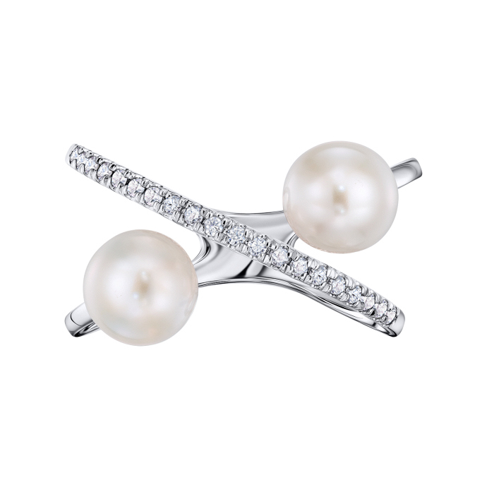 Кольцо с жемчугом и бриллиантами - фото 3