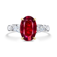 Кольцо с бриллиантами и рубином - фото 4