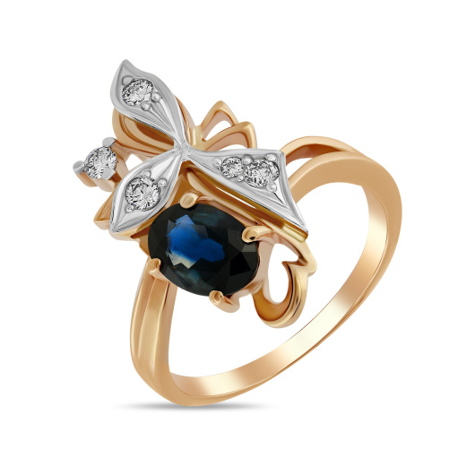 Кольцо с сапфиром и бриллиантами