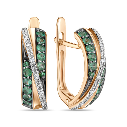 Серьги с бриллиантами и изумрудами